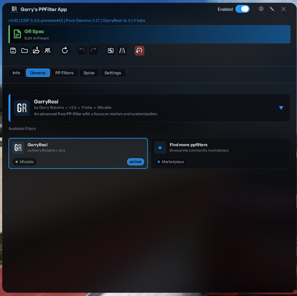Garry's PPFilter App in game